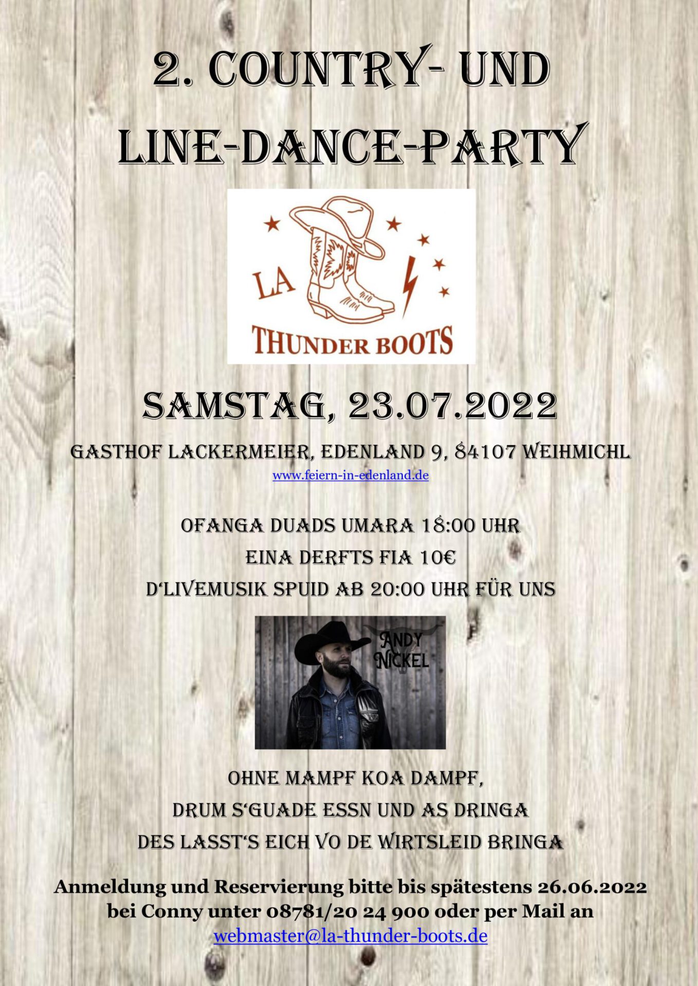 Flyer Line Dance Party LA Thunderboots