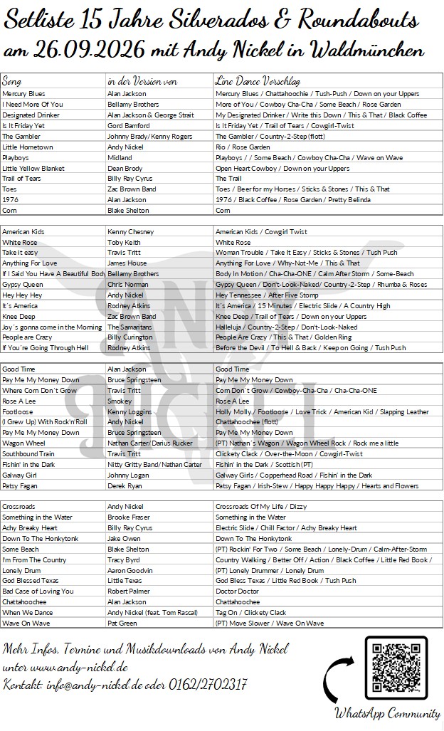 setliste silveradosroundabouts 2026